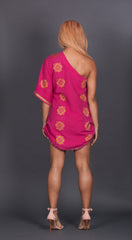 Fushia One Shouldered Dress