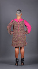 Layered Fushia and Black Floral Dress