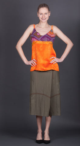 Orange and Purple Backless Top