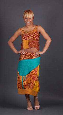 Golden Yellow and Red Tank Top