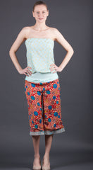 Teal Strapless Top