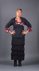 Black and Maroon Top